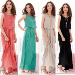 더하기1481실루엣쉬폰롱원피스 면원피스 미 WFLQAO1