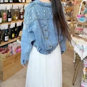 데님자켓 청자켓 데님자켓 크롭자켓 공주잠옷 크 WFLQVJL