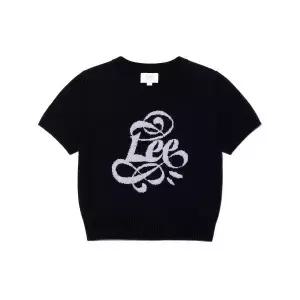 [LEE]우먼 그래픽 반팔 니트 블랙 LE2402KT66BK 699841
