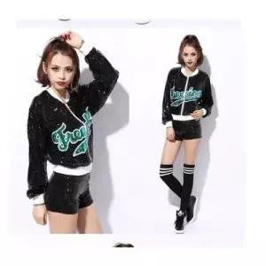 긴팔 SH173 로미홀리 스팽글 쟈켓 스팽 WFLQVJP