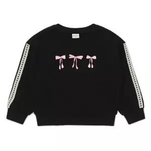 래핑차일드 (BK) 리본 크롭 맨투맨티셔츠 (86119332750)