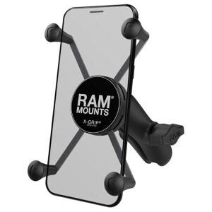 RAM 마운트 X-Grip 휴대폰 홀더, B 사이즈 1인치 볼 부품(대형 휴대폰) RAP-HOL-UN10B-201U와 호환되는 복합 이중 소켓 암(중형) 장착