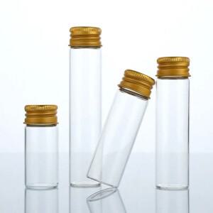 20Pcs 지우기 5 ~ 30ml 스트레이트 병 컨테이너 22mm 유리  튜브 병/사탕 저장 파티 호의에 대 한 나사 알