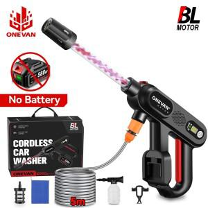 ONEVAN 220Bar 브러시리스 전기 고압 세차기 건 4.1L/min 워터 세척 파워 툴 (마키타 배터리 핀용)