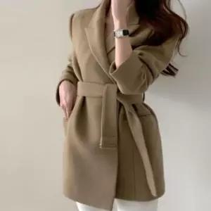 코트 키작녀코트 바람막이 봄 코튼 블랙 싱글 BB31