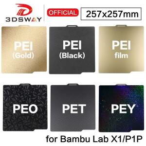 Bambu Lab PET PEO PEY PEI  빌드 플레이트 용수철 강판 질감 마그네틱 자석 베이스 3D 프린터 부품 X1 P1P