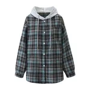 [BNX]빈티지 후드 체크 긴팔 셔츠 BY1BL005L0 _P415199382
