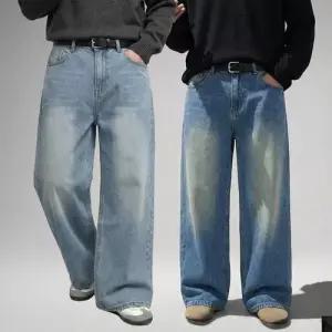 (숏/기본/롱) 세미와이드 뒷밴딩 딥워싱 청바지 (S-3XL) WFLRDHM