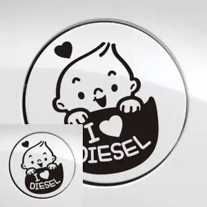 귀여운 아기 자동차 주유구 스티커 블랙 디자인 아트 (WFKKYB7)