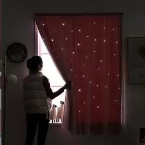 망사 661YBE64 창문 암막 커텐 가리개 이중 찍찍이 커튼 정전커