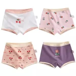 여아용 면스판 사각 드로즈 4종세트 주니어 팬티 속옷