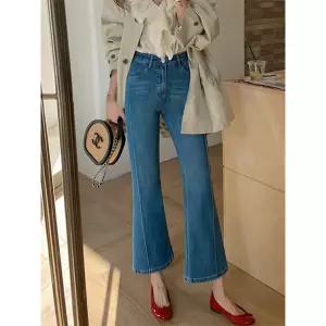 NJFNZK050 빅 사이즈 봄가을 데님팬츠 9부 나팔 청바지