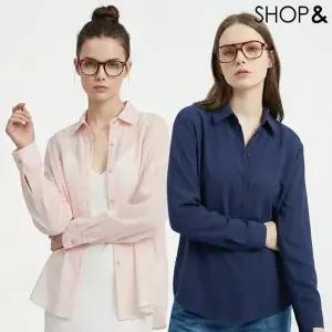 [샵앤] [무료배송] 여성 출근룩 하객룩 긴팔 블라우스 2종 균일가