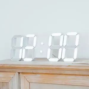 홈컴퍼니 3D LED 무소음 디지털 거실 집들이 회사 사무실 인테리어 리모컨 날짜 온도 알람 벽시계 38CM