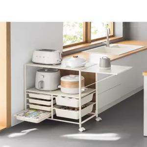 주방 렌지대 확장형 수납장 접이식 밥통 선반