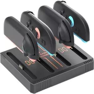 닌텐도 스위치 2 조이콘 컨트롤러용 충전 도크 - 액세서리 양방향 디자인 LED 표시등 및 과충전 방지를