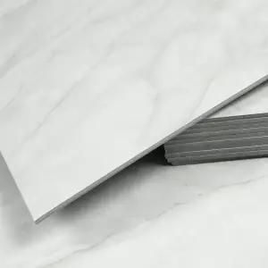 점착식데코타일 3T 유광 마블크림화이트 1박스바닥보수 인테리어 베란다시공 사무공간 다용도 장판 셀프 현