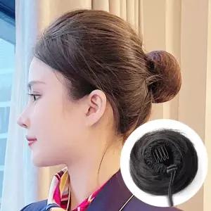 승무원 하이번 당고머리 가발 한복 올림머리 (KYR-WC8B22A)