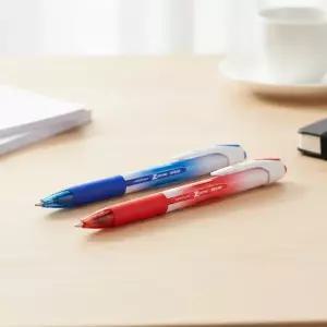 제트원 0.7mm 노크식 클립 사무 볼펜 12개입 2컬러