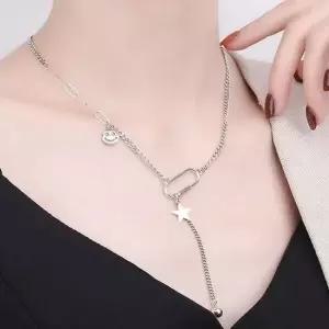 은목걸이선물 925 순은목걸이 윙클스마일스타N338