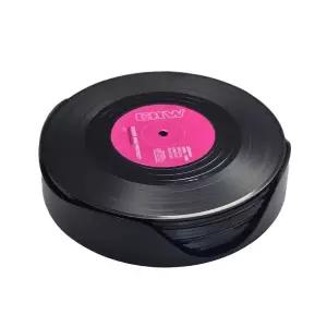 티 레트로 레코드 컵 코스터 보관홀더 컵받침 12P LP