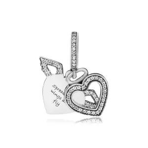 [판도라]798485C01 하트  엔젤 윙스 댕글 참