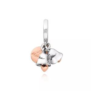 [판도라]782592C01 투톤 웨딩 벨 더블 댕글 참