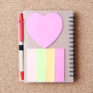 하트 볼펜 메모수첩 미니 노트 핸디 소형 (KYR-WFHKEFZ)