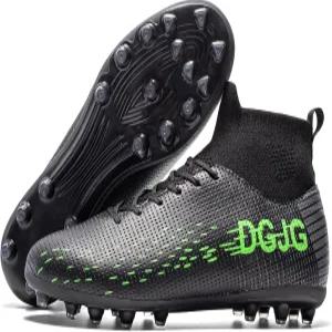 DGJG 남자 여자 축구 하이탑 트레이닝 축구화 클리츠
