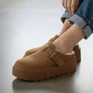 [엄지척]여성 털 슬리퍼 버클 플랫폼 통굽 퍼 블로퍼 겨울 방한 실외화