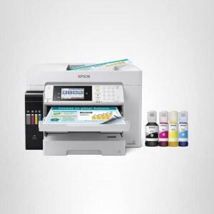 스캐너, 복사기, 팩스 및 이더넷이 포함된 Epson EcoTank Pro ET-16650 무선 와이드 포맷 컬러 올인원 슈퍼탱크 프린터, 흰색