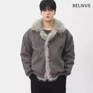 빌리버스 남성 겨울 하이넥 라쿤 무스탕 BMAG003