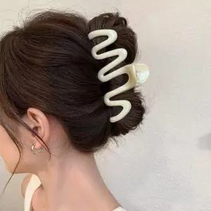 물결 웨이브 헤어 집게핀 11CM WFLRYNB