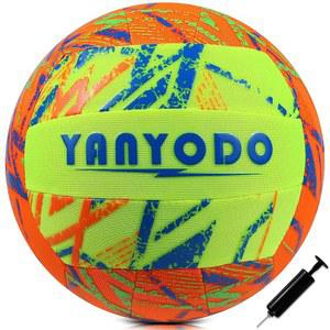 야요도 수영장 방수 비치발리볼, 부드러운 실내 야외 사이즈 5, 청소년용 펌프 포함 청소년 비치발리볼 게임 가능