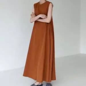 [라일리여성의류] Rly 루즈핏 A라인원피스 민소매 양포켓 여름 롱드레스