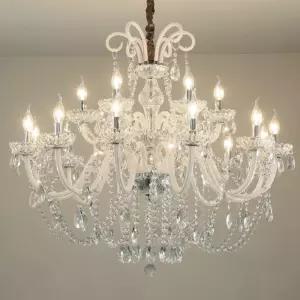 나비 화이트 샹들리에 2구 led 조명 거실 카페 크리스탈 복층