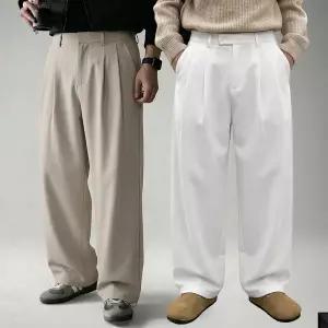 모코 딥 투턱 링클프리 뒷밴딩 와이드 슬랙스 (4color ML)