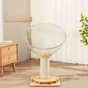 고양이 캡슐침대 아크릴 원목 여름용 그립형 투명 반구형