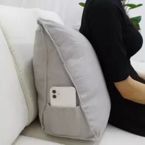 허리가 편안한 삼각 등받이쿠션 소파 침대 쿠션 완벽복원력 분리형커버 수납포켓