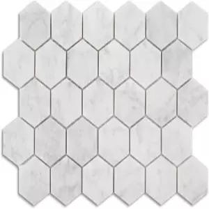 주방 벽 욕실 샤워 바닥용 로브데코 카라라 화이트 대리석 돌 2인치 육각형 이탈리아 비앙코 카레라