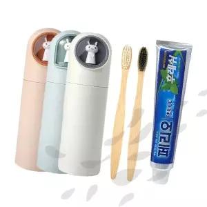 여행용 칫솔 치약 세트 휴대용 구강용품 보관 여행용품