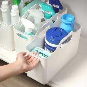 손잡이 펜트리 욕실 주방 수납 정리 함 4P 화이트