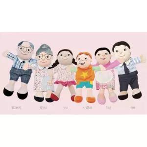 유치원상황극 6식구가족 역할놀이 손인형 6종 상상력자극 유아선물 유아템