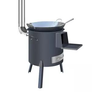 드럼통 소각로 화목 그릴 1 화로 장작 난로 화덕 35cm 바베큐 낙엽 대형 화로대 연통