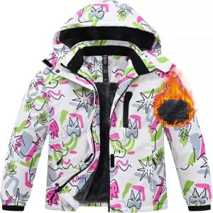 모피즈 걸스 스키 재킷 따뜻한 겨울 방풍 플리스 코트 지퍼 포켓이 있는 스노우
