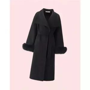 GGPX 윙카라 폭스퍼 모직 롱 코트 아우터 GPBCT016F 4517893