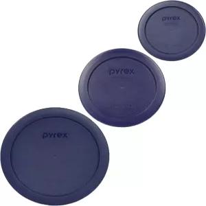 Pyrex 번들 - 3개 품목 (1) 7200-PC 2컵 7201-PC 4컵 7202-PC 1컵 파란색 플라스틱 뚜껑 미국 제조