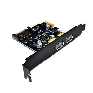 USB 3.0 PCI Express 카드 어댑터 5Gbps 2 포트 확장 pc용 SATA 전원 커넥터