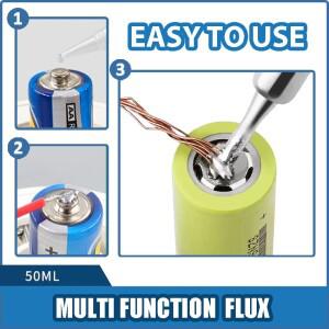 납땜용 50ml 액체 플럭스 드로퍼 병 스테인레스 스틸 용접 18650 배터리 구리/철/니켈 SMD/BGA/IC/PCB