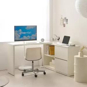 [NAMUDDL]보루네오 마르체 폴드 1200 2단 서랍장 수납 학생 컴퓨터 데스크 책상 책장 세트 BCM673C